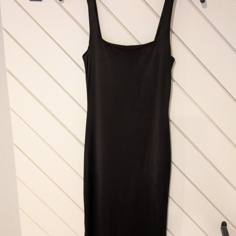 Gaze Black Stretch Bodycon Midi Dress Women Size Small - Picture 3 of 6